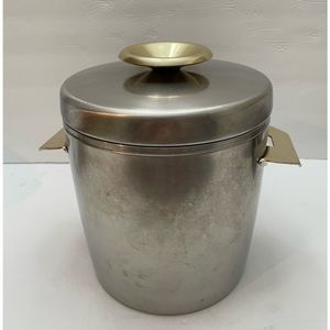 Vintage West Bend Hot Cold Server Ice Bucket Stainless Steel 4 Quart Ice Butler.